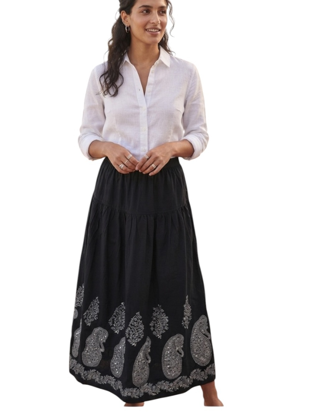 Vintage nexus women's black skirt size 16 in excellent condition 100% cotton